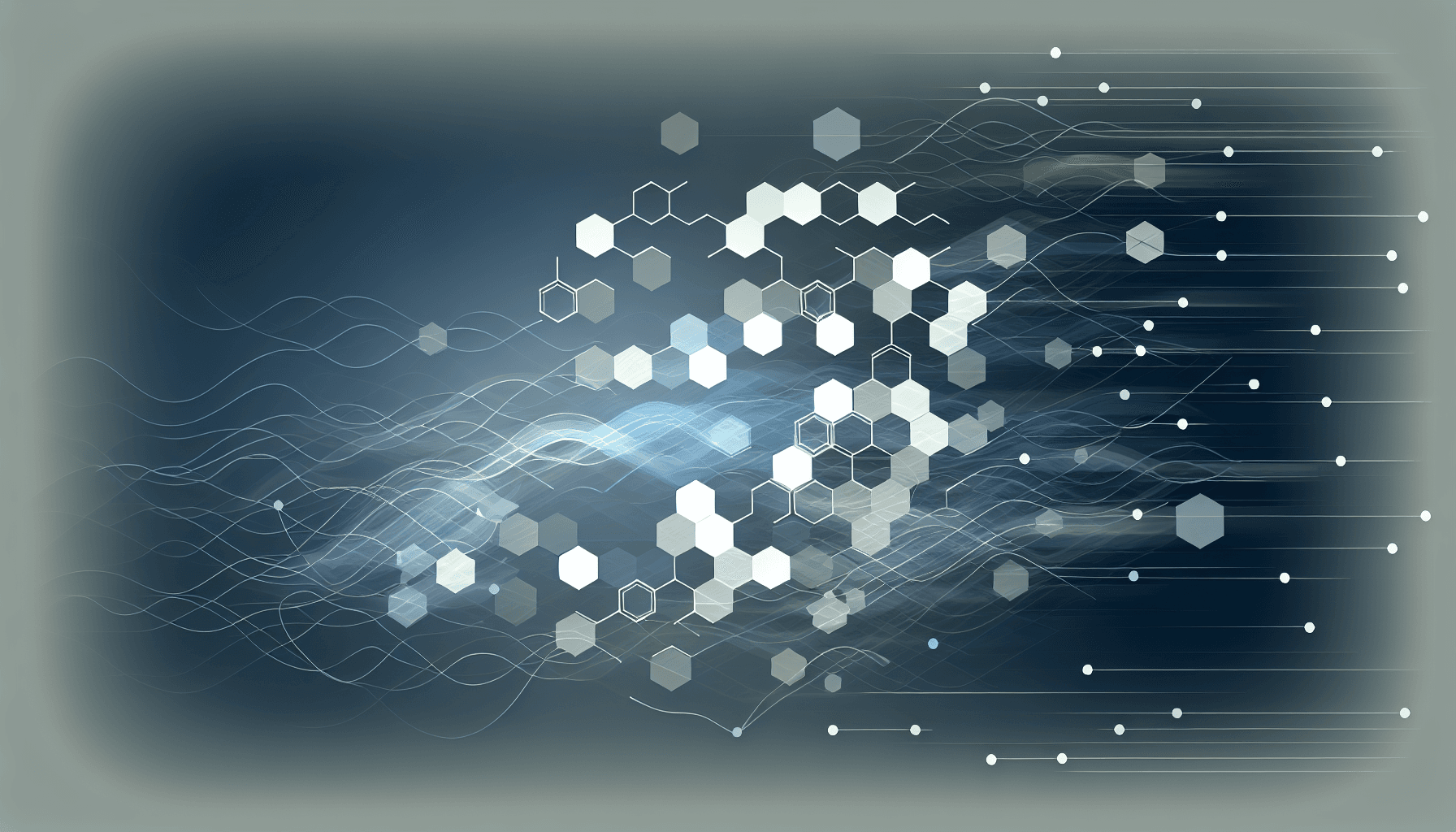 A minimalist illustration of geometric shapes and light patterns representing blockchain technology and security.