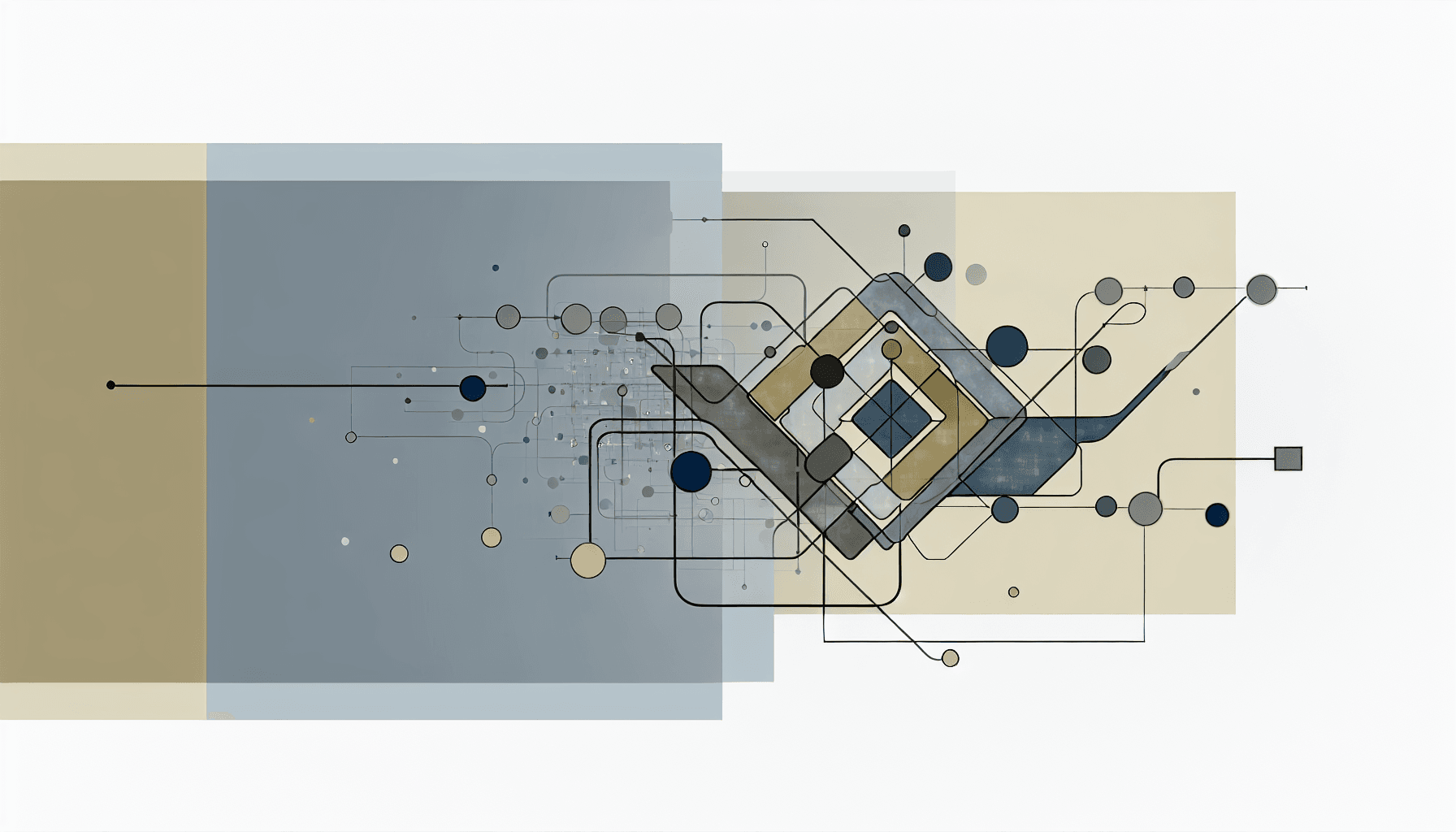 Abstract geometric shapes representing data flow and integration.
