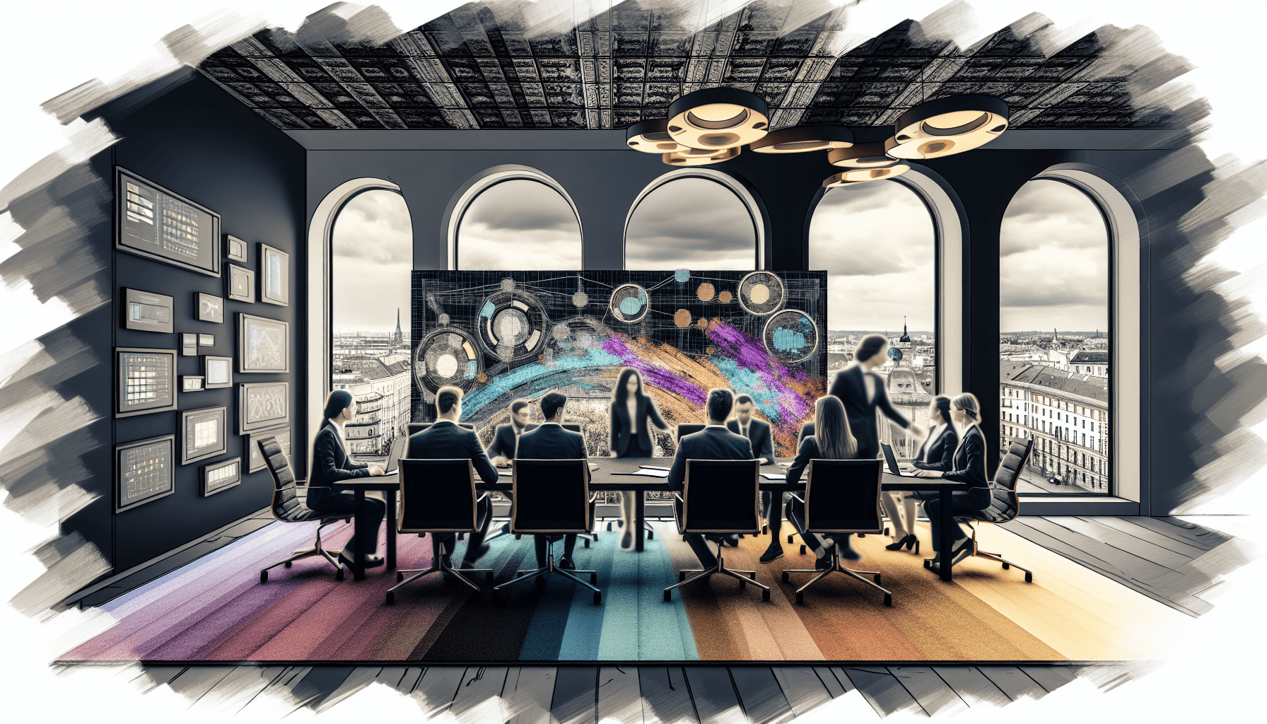 A diverse team of professionals, including a DevOps engineer, collaborating in a modern European office.